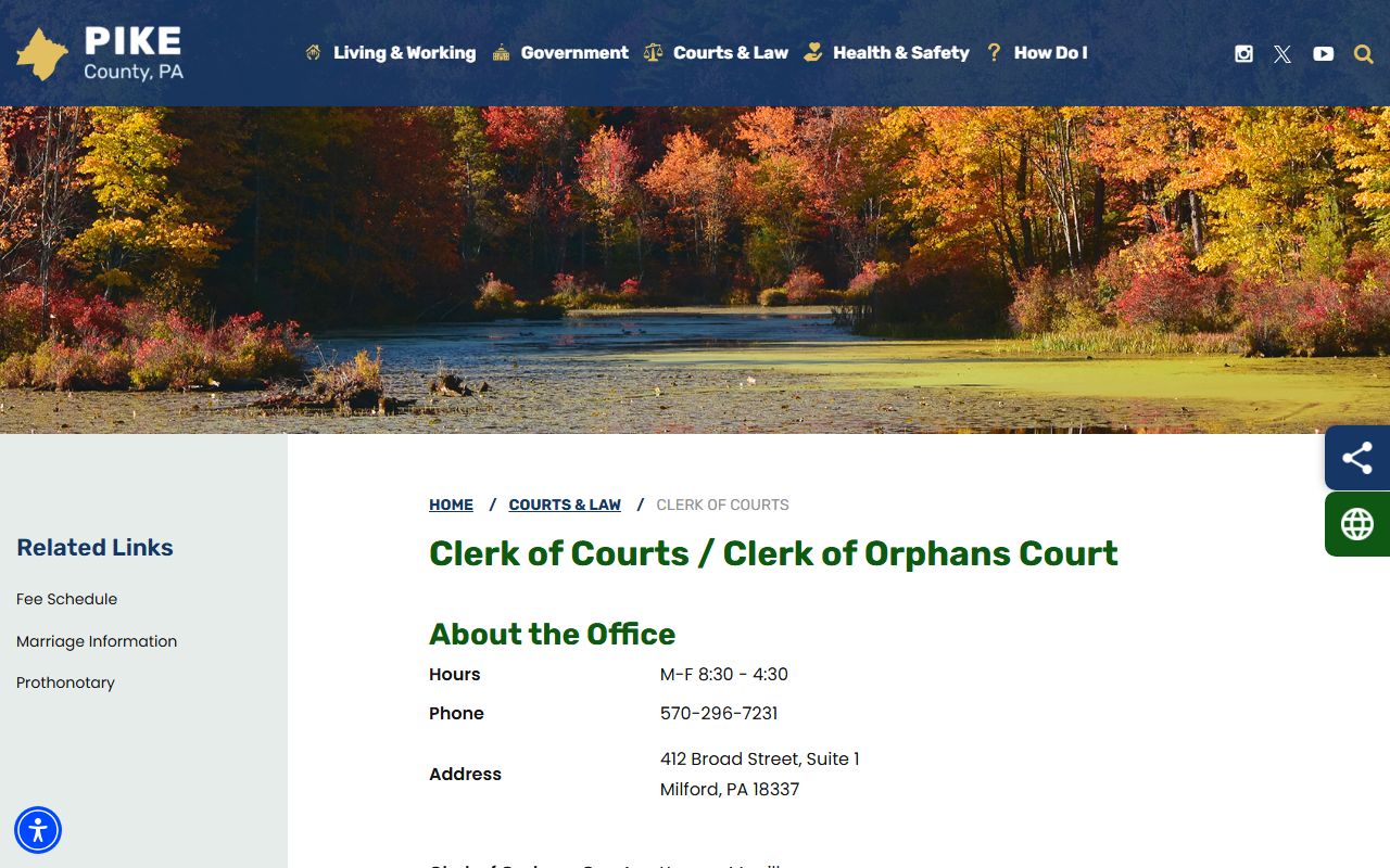 Pike County Clerk of Courts criminal records office