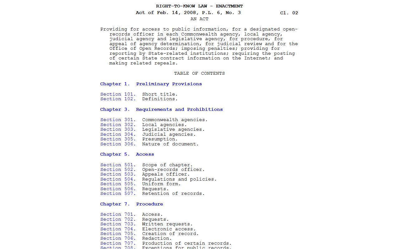 Pike County court records Pennsylvania Right-to-Know Law