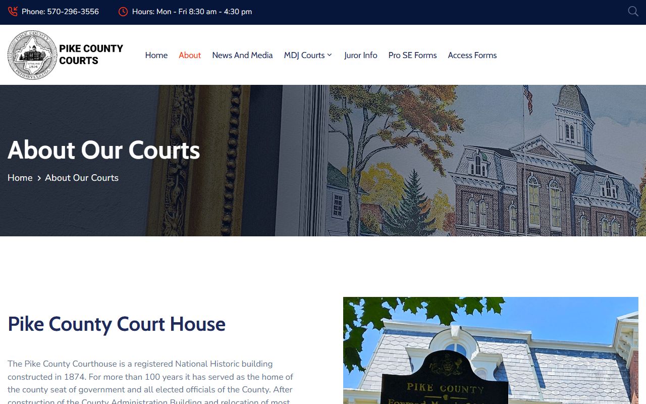 Pike County court records court office page