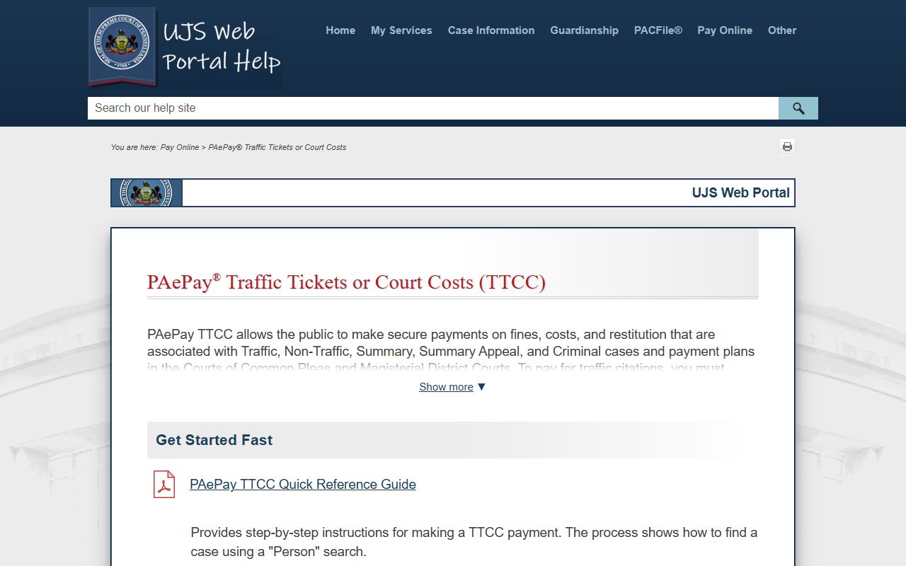 Pike County traffic court records PAePay traffic ticket help