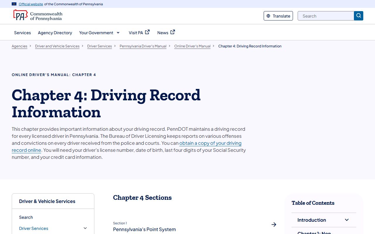 Pike County traffic court records Pennsylvania driving record information