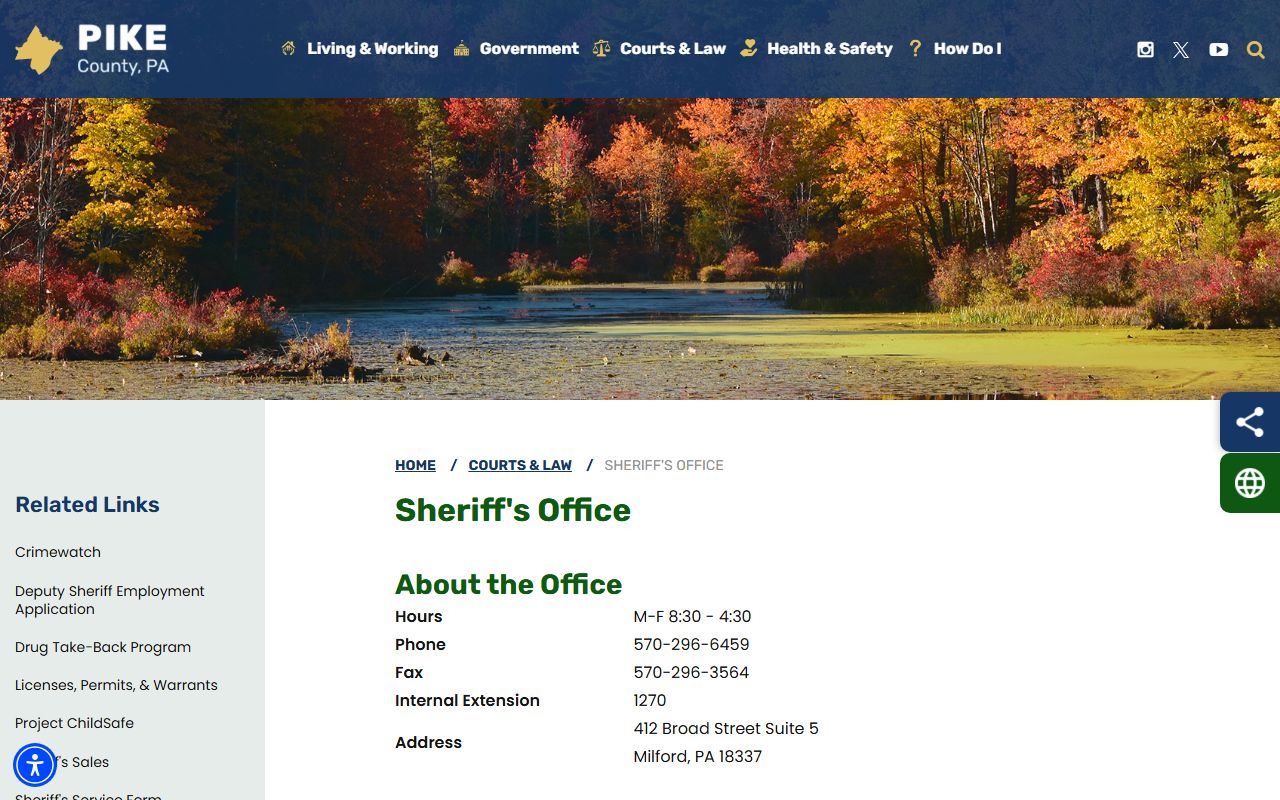 Pike County warrant records sheriff office page