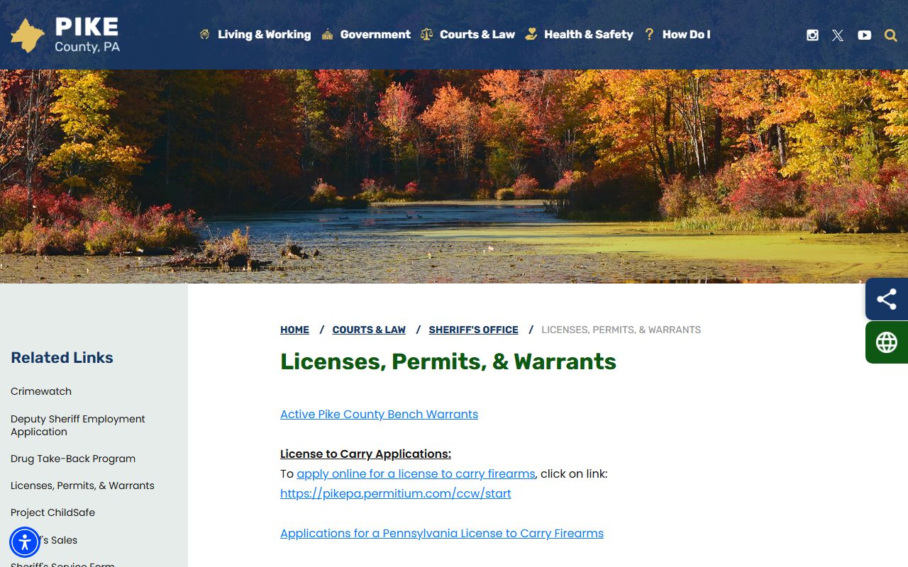 Pike County warrant records downloadable documents page